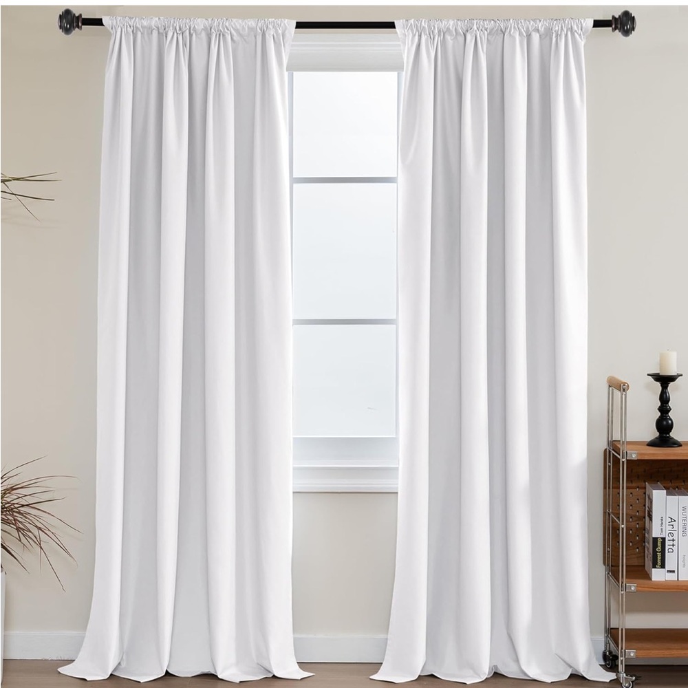 H.VERSAILTEX 100% Blackout Curtains 2pc Thermal Insulated size 52x96” inches